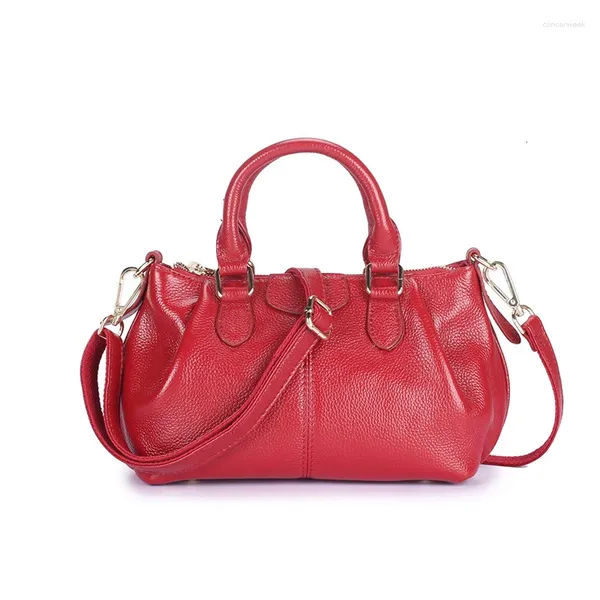 Totes de cuero genuino, bolsos de lujo para mujer, bolso de diseñador de marca, bolso de mano de alta calidad, Bolsa de hombro femenina