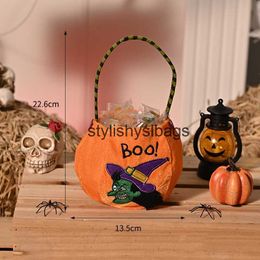 Totes Halloween sac de bonbons décoration portable sac de citrouille décoration de scène de bonbons pour enfants sac cadeau sac en tissu bag04stylishyslbags