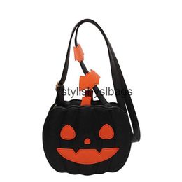 Totes Halloween Grappig Pompoen 2023 Nieuwe Mode Contrast Kleur Gepersonaliseerde Creativiteit Trendy Schoudertas Dames Skew Bag05stylishyslbags