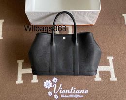 Totes Sac à Main L Garden Party Garden Bag 30cm Sac Shopping Noir Negonda Cuir de Buffle