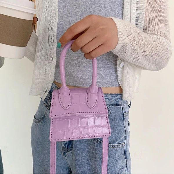 Bolso de mano para mujer, pequeño bolso de mano de diseñador, bandolera, Mini bolso de mano de cuero a la moda, Bolsa femenina