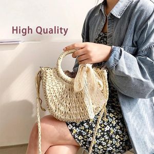 Bolsas de ratán hechas a mano ratán tejido de paja de verano mujer mensajero maldito bolsas de caramelo chicas pequeños bolsos de playa