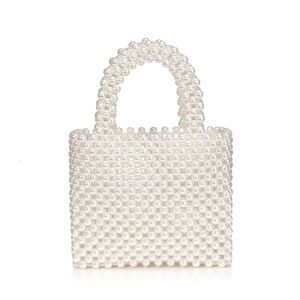 Sacs à main en perles tissés à la main pour femmes, fourre-tout, nouvelle mode, petit fourre-tout à perles, tendance, plage, vacances, pochette de téléphone, sacs de fête