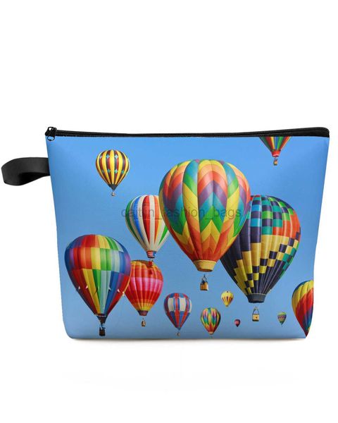 Totes Montgolfière ciel coloré grand sac de maquillage portable pour femmes lavage du visage organisateur de toilette rangement suspendu caitlin_fashion_ sacs