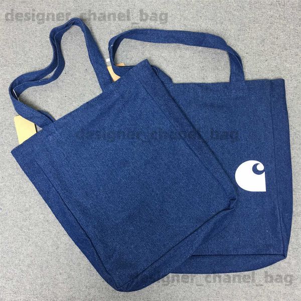 Totes Tendencia de venta caliente AP AP Denim Bag Single Handsbag Co Branded Mens y Womens Casual Canvas Bag Bag T240416