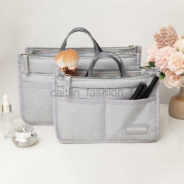 Totes Insertar bolsa de maquillaje Organizador Maquillaje Mano Cartera de viaje Cosmético portátil Mujer Adecuado para varias marcas s caitlin_fashion_