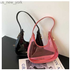 Totes Jelly Transparent Mode Sac à main en plastique pour 2023 Sac d'été pour femmes Dames Sac sous les bras Sac à bandoulière Sac à main de luxe Designer HKD230822