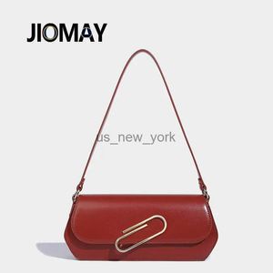 Totes jiomay Nouveau design sacs de mode sac à main de luxe pour les femmes conception de personnalité de la personnalité solide Sacs à bandouliers carrés polyvalents 240407