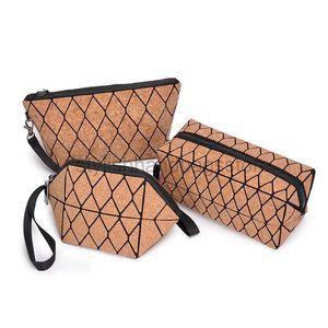 Bakken KANDRA Cork Diamond Geometry Make-up Tas Dames Rits Vervorming Make-up Tas Opslag Reisportemonnee Directe verzending Stylishhandbagsstore