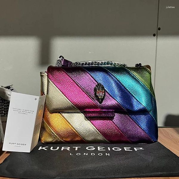 Totes Kurt G London Sacs à bandoulière multicolores en patchwork pour femmes Marque britannique Designer Fashion Trend Sac à main Sac à bandoulière en PU