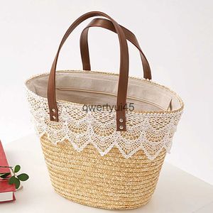 Totes dentelle sac de paille pour femmes Soulder sacs grande capacité fourre-tout Raan Boo panier tissé été Beac Top andle andbagH24218