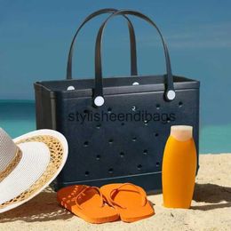 Totes Tote de playa grande, bolso de mujer duradero y elegante, bolso de mano informal lavable, bolso de mano de goma lavable impermeable con agujeros BagH24219