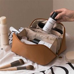 Totes Sac de maquillage de voyage de grande capacité Portable en cuir pour femmes imperméable à l'eau de salle de bain Kit de toilette multifonctionnel caitlin_fashion_ bags
