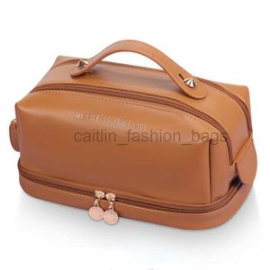 Totes Grand sac de maquillage de voyage pour femmes, organisateur en cuir Pu, rangement portable, cadeau pour fille, sacs caitlin_fashion_