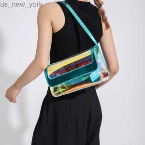 Totes Laser Jelly Bag Été Sacs à main clairs et sac à main Tendance Designer Sacs à bandoulière pour femmes Pvc Transparent Ladies Tote Bag Bolsas HKD230822