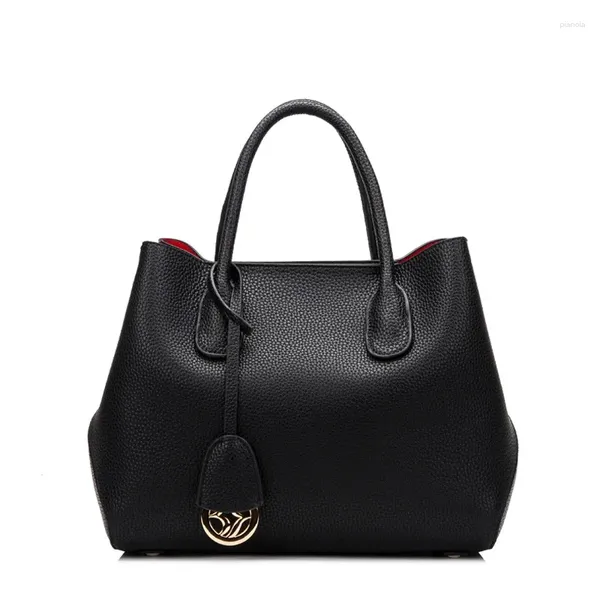 Totes Bolso de mujer de cuero Litchi Grain Head Bolso de hombro grande