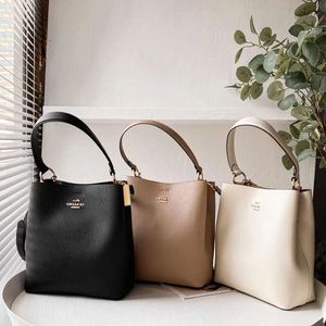 Totes Seau d'eau de luxe léger pour femme édition haute classique grande capacité mode un sac à bandoulière filet rouge cuir double bretelles