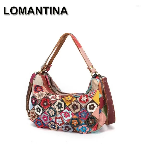 Totes Lomantina grande capacité Femmes Tote Sac Vérine sacs à main en cuir Fleur Double couche Bourses pour la fille colorée BEACHFF