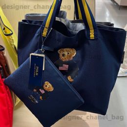 TOTES LOTTES NIEUWE TAG POL PRINT DRAAGEN NAVY SWEATER Jeans Bear Canvas Bag boodschappentas Mother Bag Mens Bag T240416