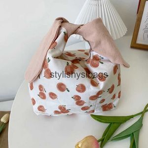 Sac à déjeuner fourre-tout avec nœud d'oreille de lapin pour femmes, mignon personnel de bureau, boîte à déjeuner pratique, sac à main, sacs alimentairestylishyslbags