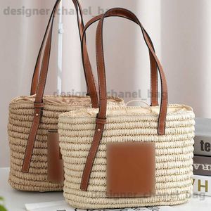 TOTES LUOJIAS Le nouveau sac tissé des femmes est à la mode simple et grande capacité.Un sac à bandoulière Sac de vacances en bord de mer Couleur contrastée Sac de navettage T240416