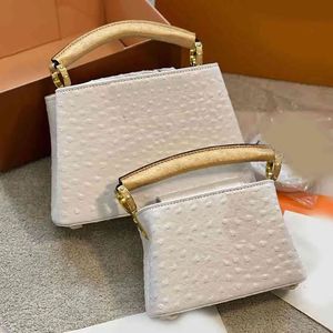 Totes luxe handtas dames taurillon ontwerper elegante handtassen ontwerper dame lady struisvogel huid schoudertassen crossbody tas portemonnee