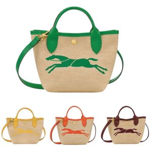 Tapés Luxurys Designer Panier supérieur Handle Womens Sacs à bandouliers pour hommes Paille Longchammp Tote Bages d'emploi de plage Raffias Le REPLAY CROSS CORPS AVEC BROCDE