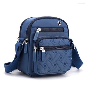 Bolsas bolso de teléfono móvil mujer hombro pequeño bolso pequeño nylon impermeable