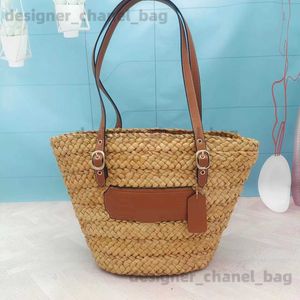 Totes Corn Natural Skin tissé épaule simple portable Sac tissé Koujias même sac fourre-tout de grande capacité T240416