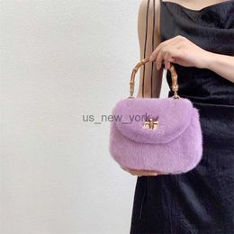 TOTES NOUVELLE FOURNE FEMME SAC MINK HAIR HAND BAMBOO NOT MAIN PLUSE LUMBRE LURNUSE SAG SAGLE SANGLASS COUCHITE 240407