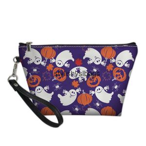 Totes Nieuwe Halloween Opbergtas Dames Platte Make-up Tas Gedrukt Pompoen Patroon Portemonnee Custom05stylishyslbags