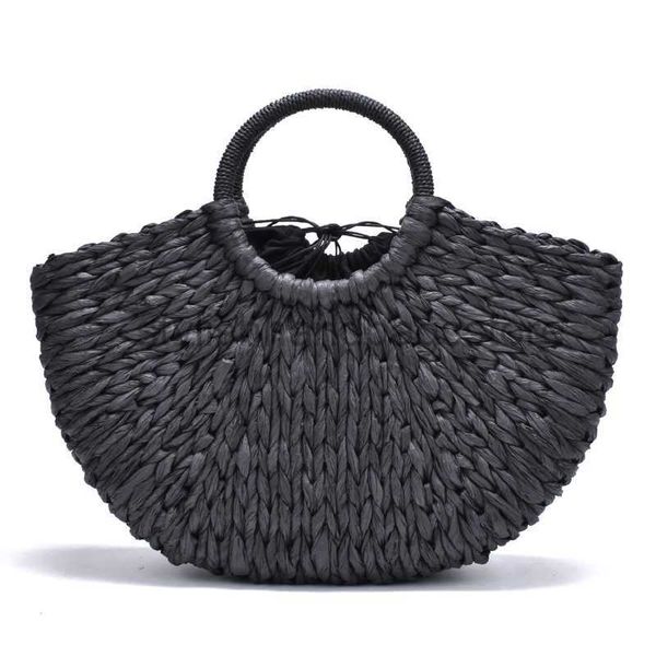 Totes New Handmade Bag Women's Pengpeng Beach Woven Women's Paper Straw Bag Packaging Beach Bagsstylishhandbagsstore