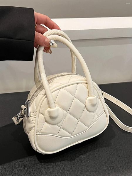 Mini sacs à main fourre-tout pour femmes, sacs à bandoulière à grilles de printemps, sous les bras, Chic dames, solide, sac à bandoulière en PU, Style coréen, 2024