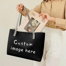 TOTES NOISYDESIGNES FEMMES CUSTUSTES Sacs à main Imprimés Imprimés PU Leather Sacs à provisions Bolsa Mujer Girls Tote Drop