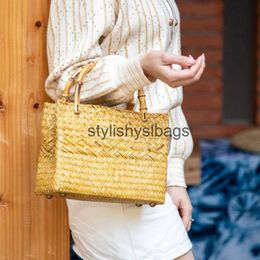 Bakken Nordic Zaad Geweven Tas Retro Straat Dagelijks Baita Casual Handtas Creatieve Bamboe Handvat Voor Girlsstylishyslbags