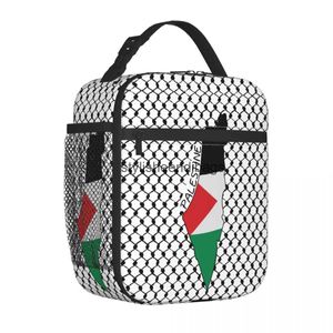 Totes Flagal Palestino Hata Bolsa de almuerzo aislada Container Kefiye Handbag Bag Bag Bags Storage Academy H240504