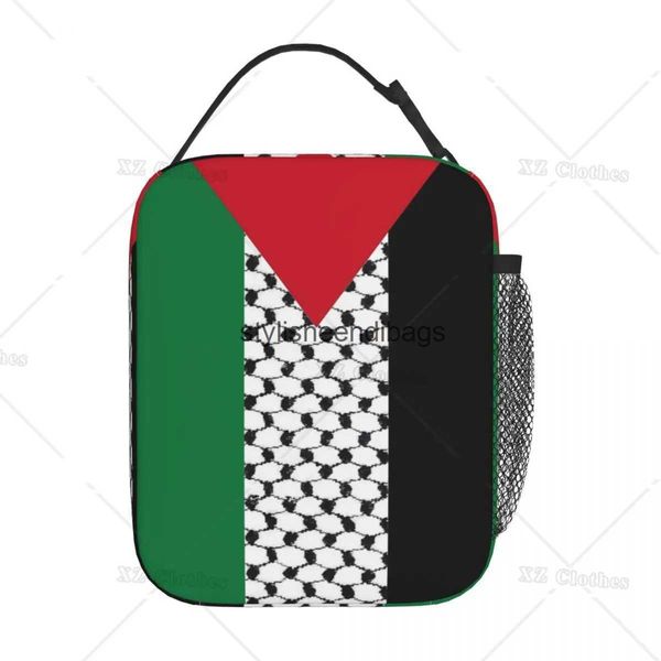 Totes Bandera palestina Bolsa de almuerzo de aislamiento caliente para hombres Picnic Travel Work Contenedor de alimentos portátiles Caja de refrigerador H240504