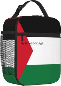 Tapés Palestinien drapeau réutilisable Sac à lunch chaud pour hommes Boîte isolée portable imperméable Travail Picnic Beach H240504