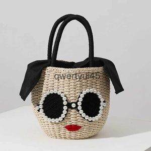 Totes Perle Lunettes Femmes et sac Boemian andmade Beac Sac Femme Sopper Panier Dessin Animé Fille Brodé Seau De Paille SacsH24218