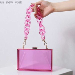 Totes Bolsos morados Bolso de mano de acrílico transparente para mujer Monederos y bolsos de gelatina Bolsos cruzados de diseñador de lujo pequeños y transparentes HKD230822