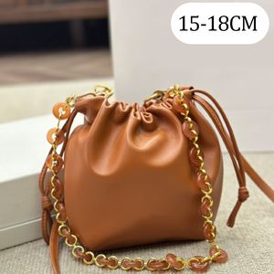 bakken portemonnees Designer Woman Handtas Zwarte tas Modezakken Emmer Tassen Schouder Crossbody 18cm PU Gold Chain Mini Sling Bags Vele kleuren om te kiezen uit DrawString Bag