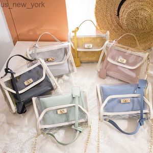 Totes PVC Transparente Clear Jelly Bolsa de hombro Conjuntos Moda Verano Mujer Chica Monedero Bolso Cadena larga Mini Crossbody Messenger Bolsas HKD230823