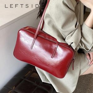 Totes Sac à bandoulière en cuir Pu Red Pu pour femmes 2024 Y2K MOTEAN MODE MOTH SACKS ET BOSS SAGS FEMEL