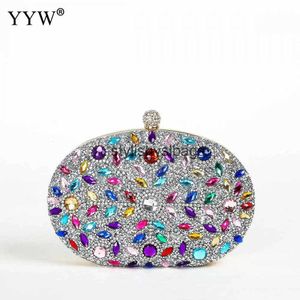 Sacs à main d'embrayage en strass pour femmes, pochettes en cristal, sacs de soirée, pochette en pierres précieuses pour fête de mariage, sacs à main, sac à bandoulière H240330