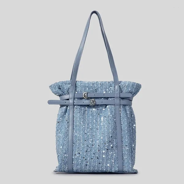 Totes shopping ceinture boucle borderette de fourre-tout pour femmes sacs à main de concepteur de luxe et sac à main 2024 dans la mode Sac à bandoulière en denim simple