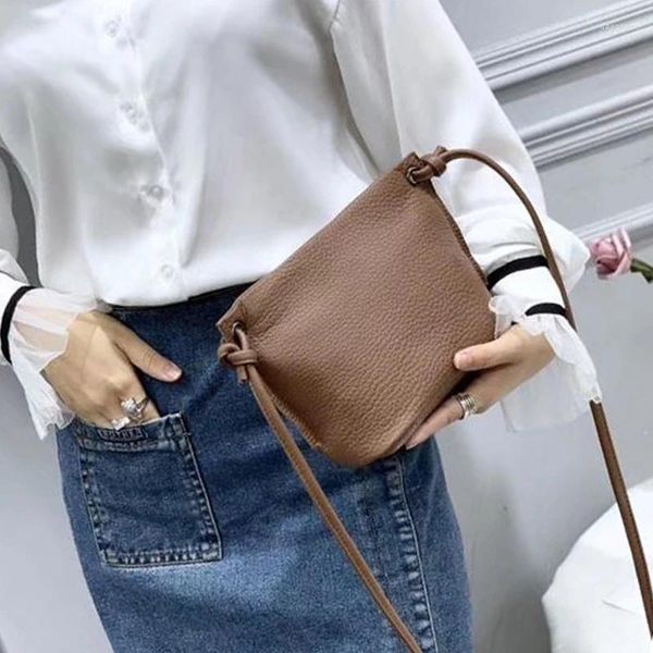 Fourre-tout petit sac à bandoulière femme sortie d'usine femmes en cuir véritable épaule véritable peau de vache D6732