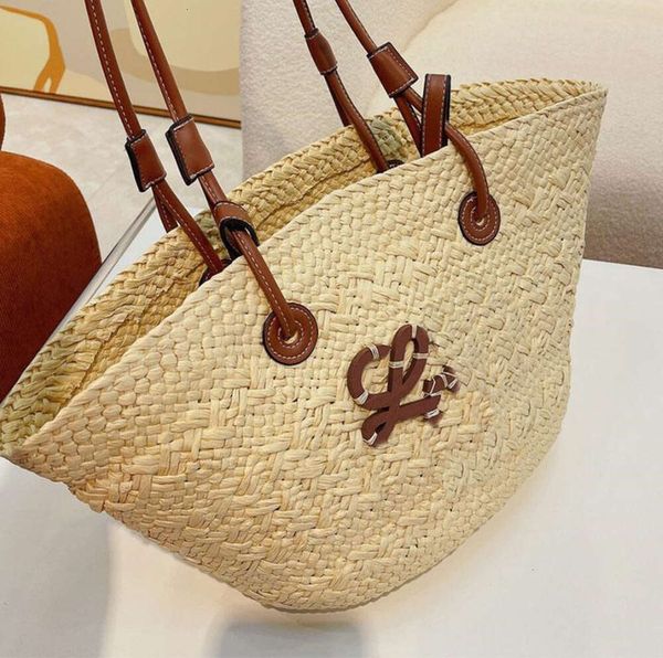 Totes Bolsa de paja Tejido liso Crochet Bordado Abierto Casual Tote Compartimento interior Dos correas finas Cuero Floral Moda Mujer Monedero31