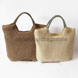 Totes Borsa da spiaggia estiva Paglia da donna 2023 Nuova borsa tessuta di tendenza Borsa da donna grande e semplice Moda retrò Shopping Borsa da viaggio alla modahandbagsstore