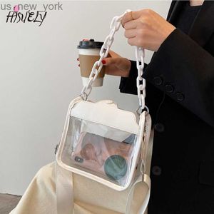 Totes été femmes clair sac Transparent femme gelée sacs à main et sacs à main chaîne acrylique carré épaule Bolsos HKD230823