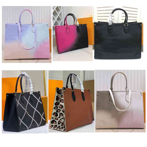 Tap￩s Top Quality Fashion Brand L Designer sur MM GM Sacs Handbag Sunrise Pastel en cuir en relief femme fleur imprim￩ dames luxurys